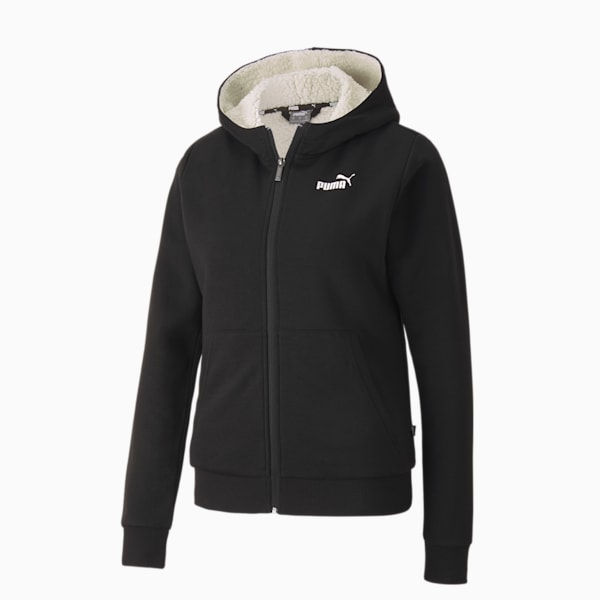 Essentials Women s Sherpa Full Zip Hoodie PUMA